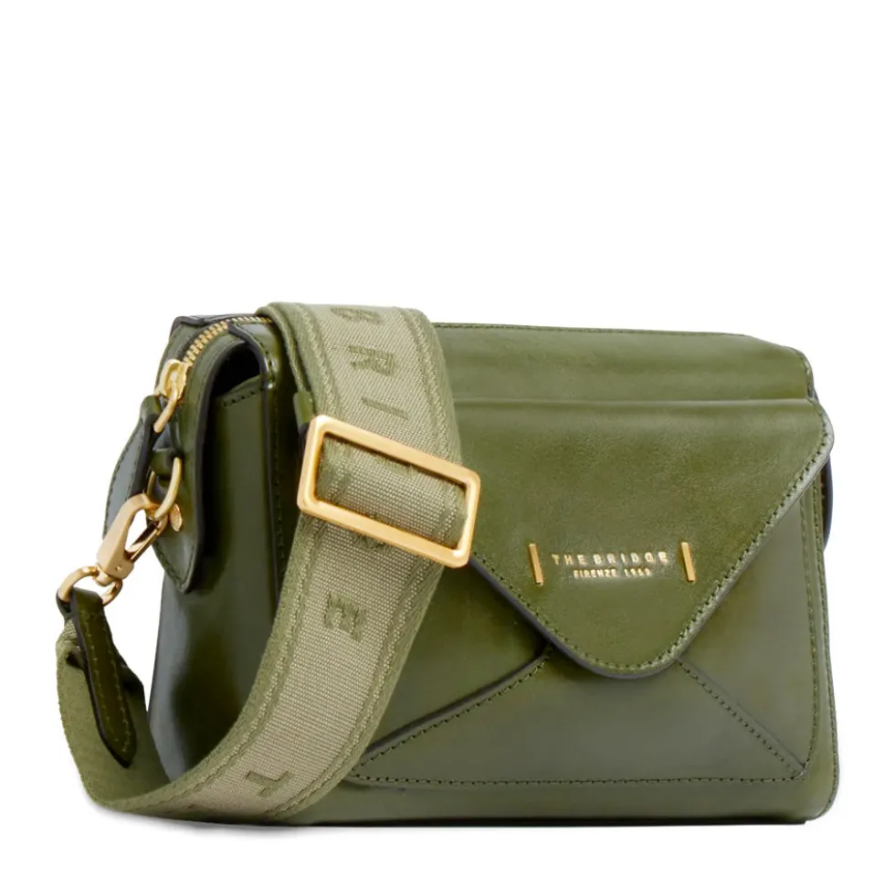 Borsa Donna a Tracolla THE BRIDGE linea Frida in Pelle Verde Maggiorana