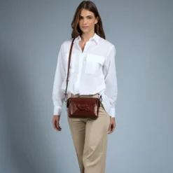 Borsa Donna a Tracolla THE BRIDGE linea Frida in Pelle Marrone