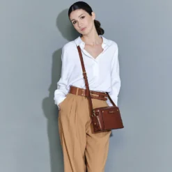 Borsa Donna a Tracolla THE BRIDGE linea Cecilia in Pelle Marrone