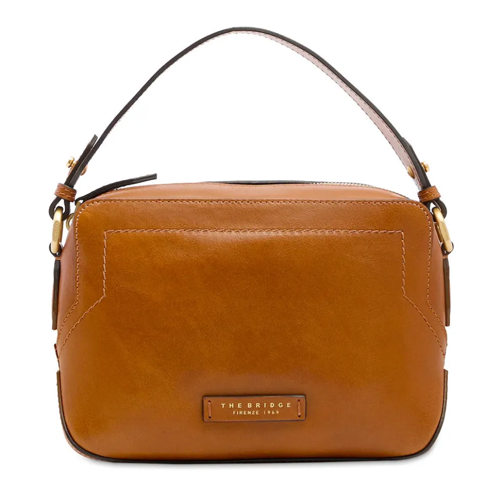 Borsa Donna a Tracolla THE BRIDGE linea Larissa in Pelle color Cognac