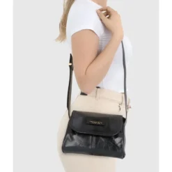 Borsa Donna a Tracolla THE BRIDGE linea Flora in Pelle Nera