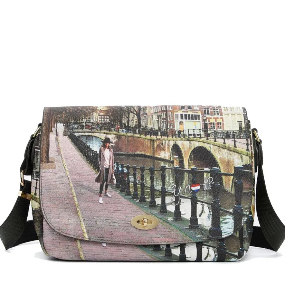 Borsa Donna a Tracolla Y NOT YES-631 Stampa Amsterdam Bridge