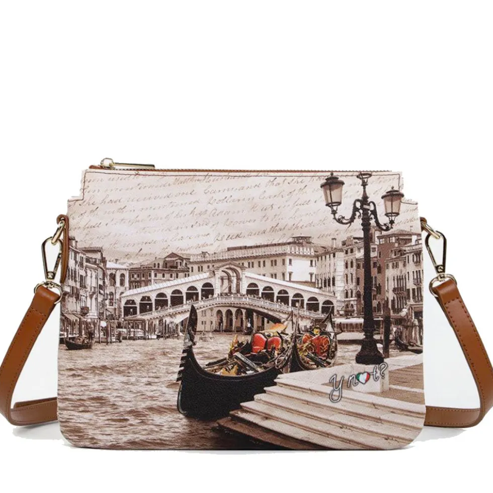 Borsa Donna a Tracolla Y NOT YES-630 Stampa Venice Postcard