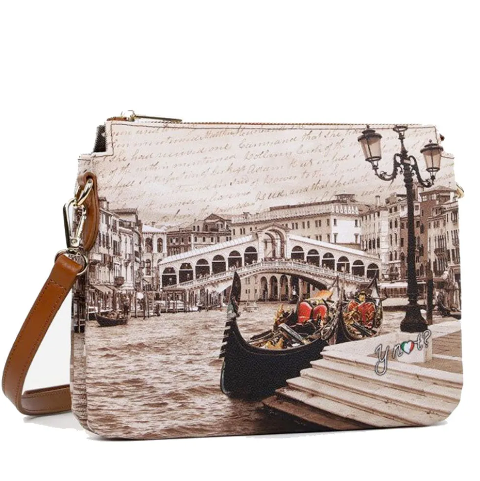Borsa Donna a Tracolla Y NOT YES-630 Stampa Venice Postcard