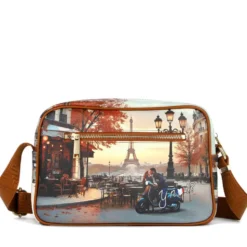 Borsa Donna a Tracolla Y NOT YES-440 stampa Kisses From Paris