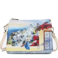 Borsa Donna a Tracolla Y NOT YES-630 Stampa Greek Summer