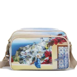 Borsa Donna a Tracolla Y NOT YES-331 stampa Greek Summer