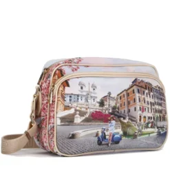 Borsa Donna a Tracolla Y NOT YES-331 stampa Vacanza Romana
