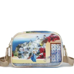 Borsa Donna a Tracolla Y NOT YES-310 stampa Greek Summer