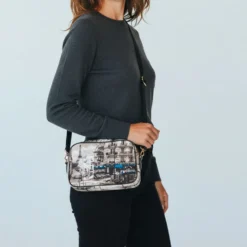 Borsa Donna a Tracolla Y NOT YES-310 stampa Petrol Paris