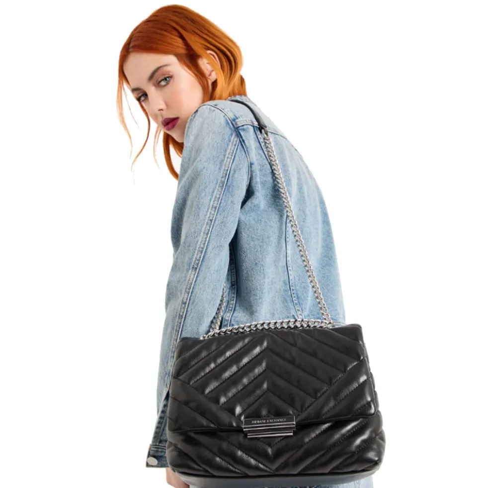 Borsa Donna Hobo a Spalla e Tracolla ARMANI EXCHANGE Colore Nero