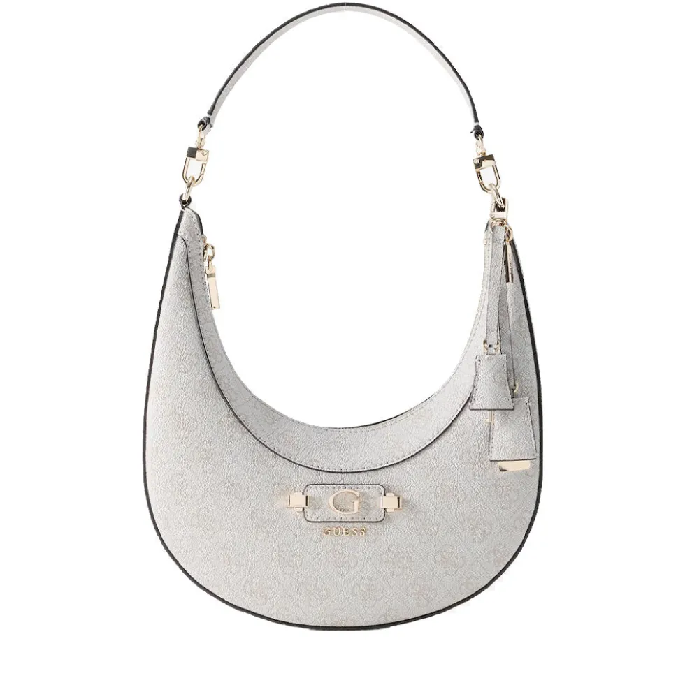 Borsa Donna Hobo a Spalla GUESS Linea Lindsey Colore Bone Logo