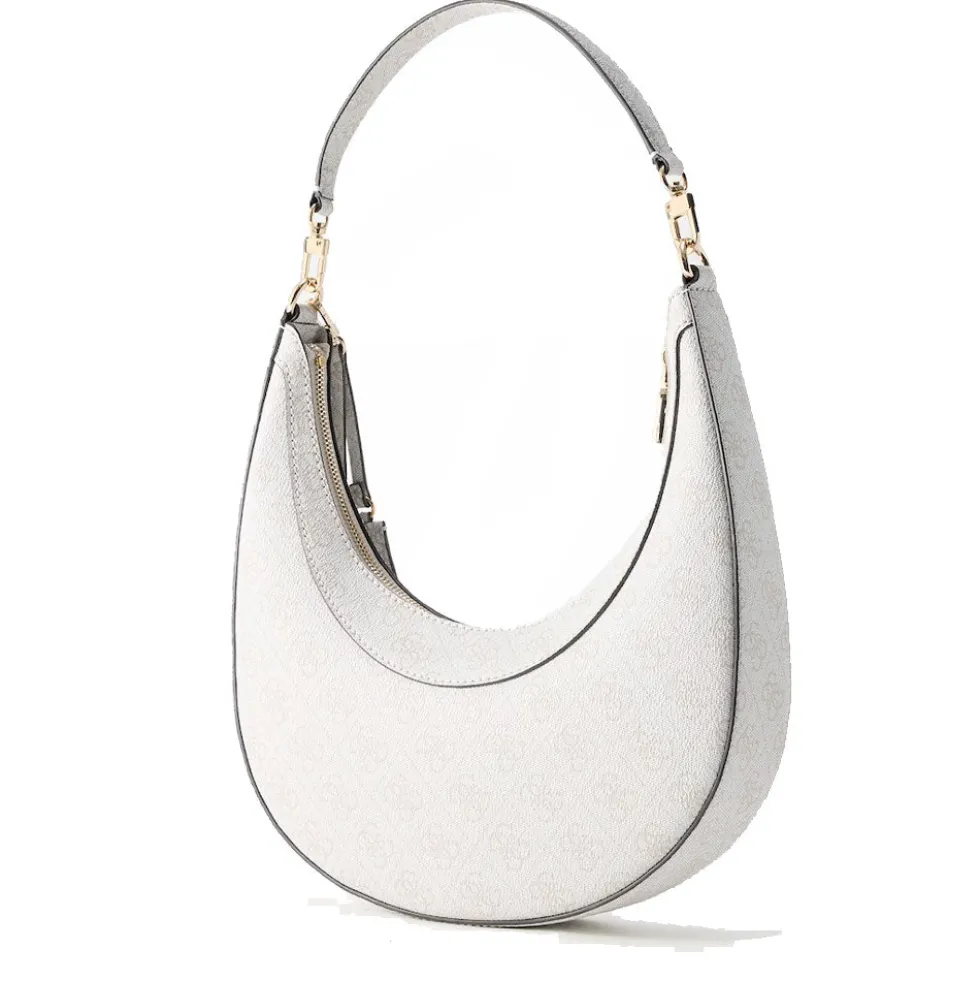 Borsa Donna Hobo a Spalla GUESS Linea Lindsey Colore Bone Logo