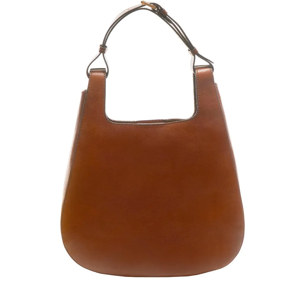 Borsa Donna Hobo a Spalla THE BRIDGE in Pelle Marrone linea Lucia