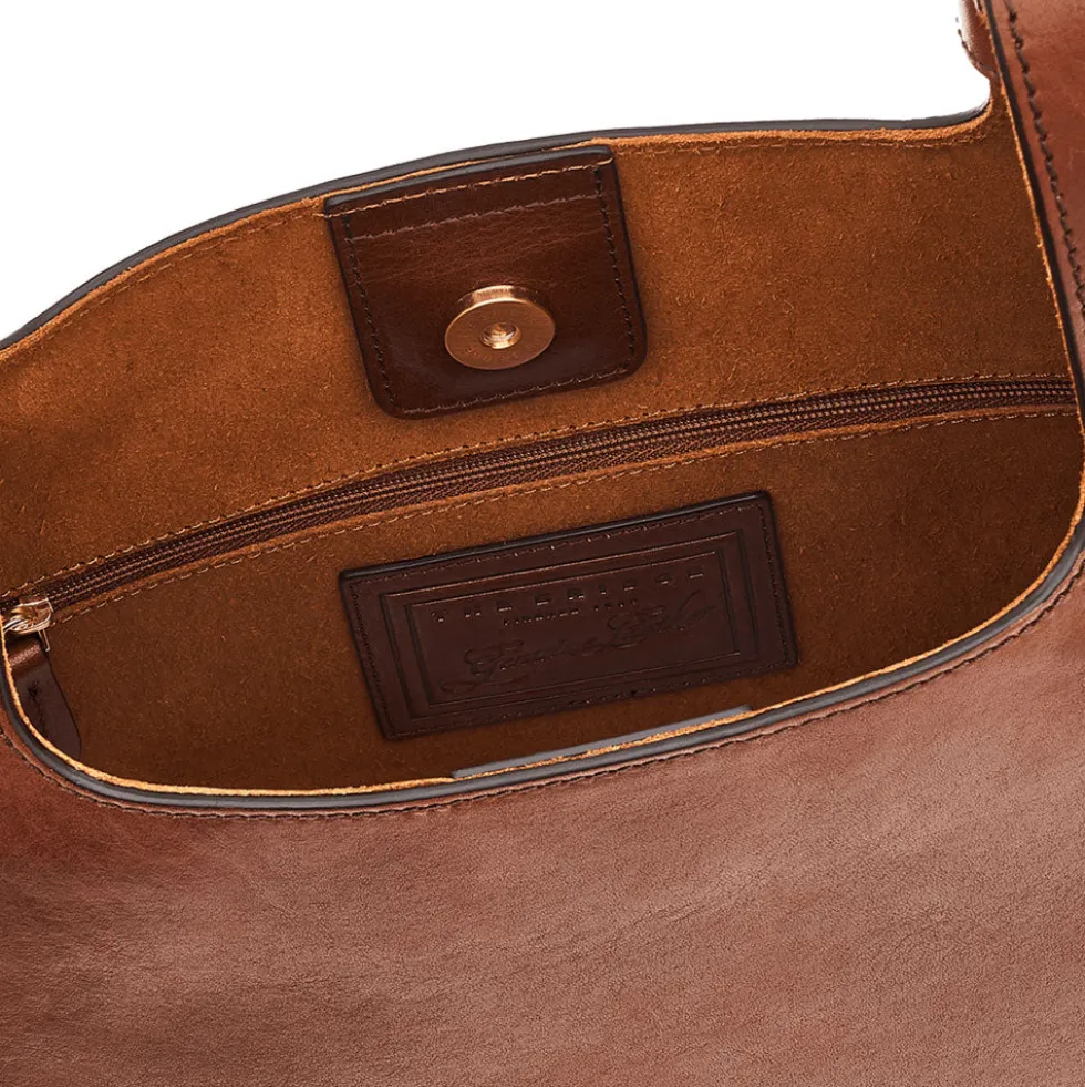 Borsa Donna Hobo a Spalla THE BRIDGE in Pelle Marrone linea Lucia
