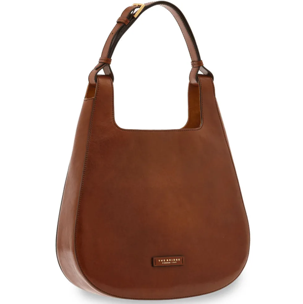 Borsa Donna Hobo a Spalla THE BRIDGE in Pelle Marrone linea Lucia