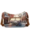 Borsa Donna Hobo Bag a Tracolla Y NOT YES-628 Stampa Kisses From Paris