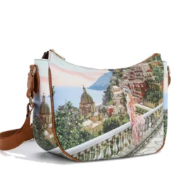 Borsa Donna Hobo Bag a Tracolla Y NOT YES-628 Stampa Dreaming Coast