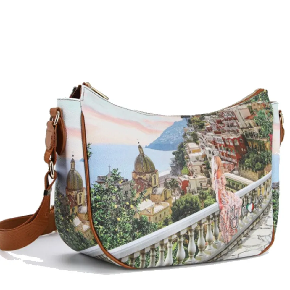 Borsa Donna Hobo Bag a Tracolla Y NOT YES-628 Stampa Dreaming Coast