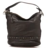 Borsa Donna Hobo GIANNI CONTI in Pelle Liscia Nera con Borchie