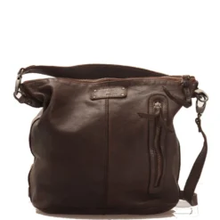 Borsa Donna Hobo GIANNI CONTI in Pelle Liscia Marrone con Borchie