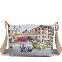 Borsa Donna Hobo Y NOT a Tracolla YES-592 Vacanza Romana