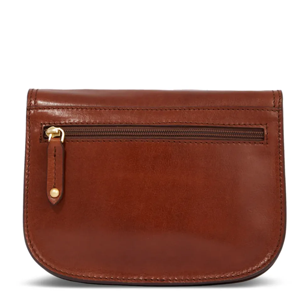 Borsa Donna Media a Tracolla The Bridge in Pelle Marrone linea Story Made in Italy