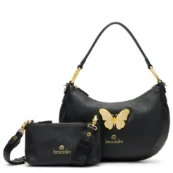 Borsa Donna Mezzaluna a Spalla Media BRACCIALINI linea Beth Jewels Nera