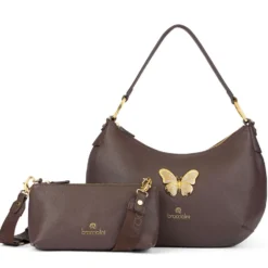 Borsa Donna Mezzaluna a Spalla BRACCIALINI linea Beth Jewels Marrone