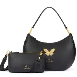 Borsa Donna Mezzaluna a Spalla BRACCIALINI linea Beth Jewels Nera