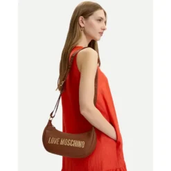 Borsa Donna Mezzaluna con Tracolla LOVE MOSCHINO linea Bold Bag Marrone