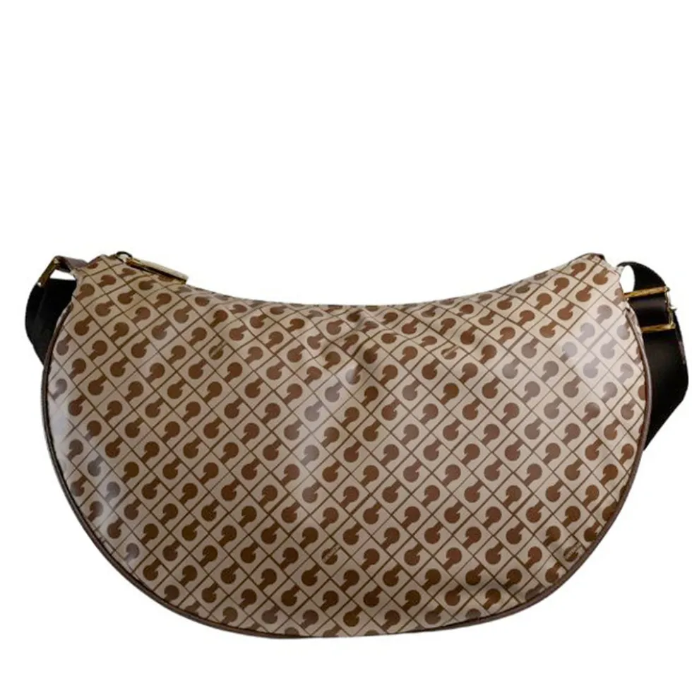 Borsa Donna Mezzaluna GHERARDINI in Tessuto Softy colore Tabacco - Burro