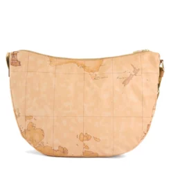 Borsa Donna Mezzaluna Grande 1A Classe Alviero Martini linea Soft Petals in Tessuto Soft Geo Classic e Cuoio LE54