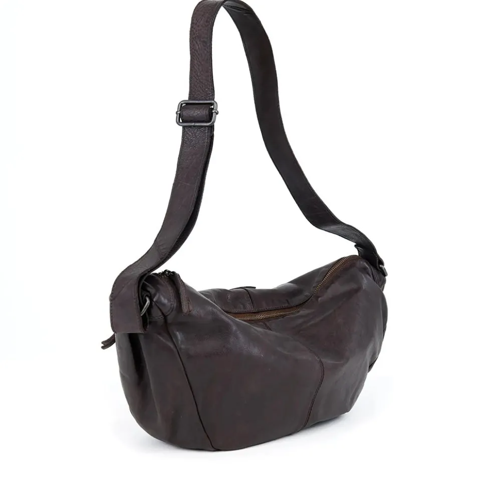 Borsa Donna Mezzaluna Large a Tracolla GIANNI CONTI linea Graciela in Pelle Nera