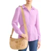 Borsa Donna Mezzaluna Media 1A Classe Alviero Martini linea Soft Petals in Tessuto Soft Geo Classic e Nero LE55
