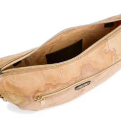 Borsa Donna Mezzaluna Media 1A Classe Alviero Martini linea Soft Petals in Tessuto Soft Geo Classic e Nero LE55