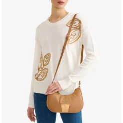 Borsa Donna Mezzaluna Piccola a Tracolla 1A Classe Alviero Martini linea Bloom City Cuoio LE50