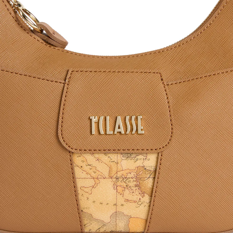 Borsa Donna Mezzaluna Piccola a Tracolla 1A Classe Alviero Martini linea Bloom City Cuoio LE50