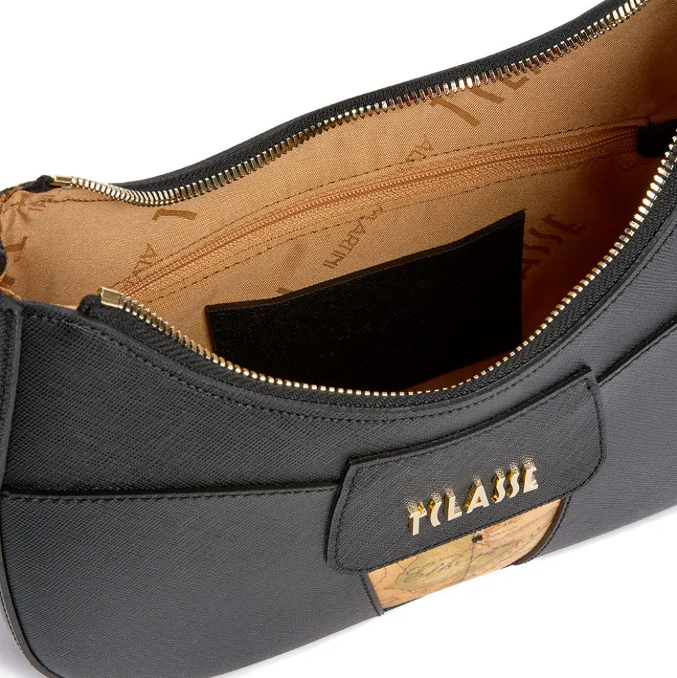 Borsa Donna Mezzaluna Piccola a Tracolla 1A Classe Alviero Martini linea Bloom City Nero LE50