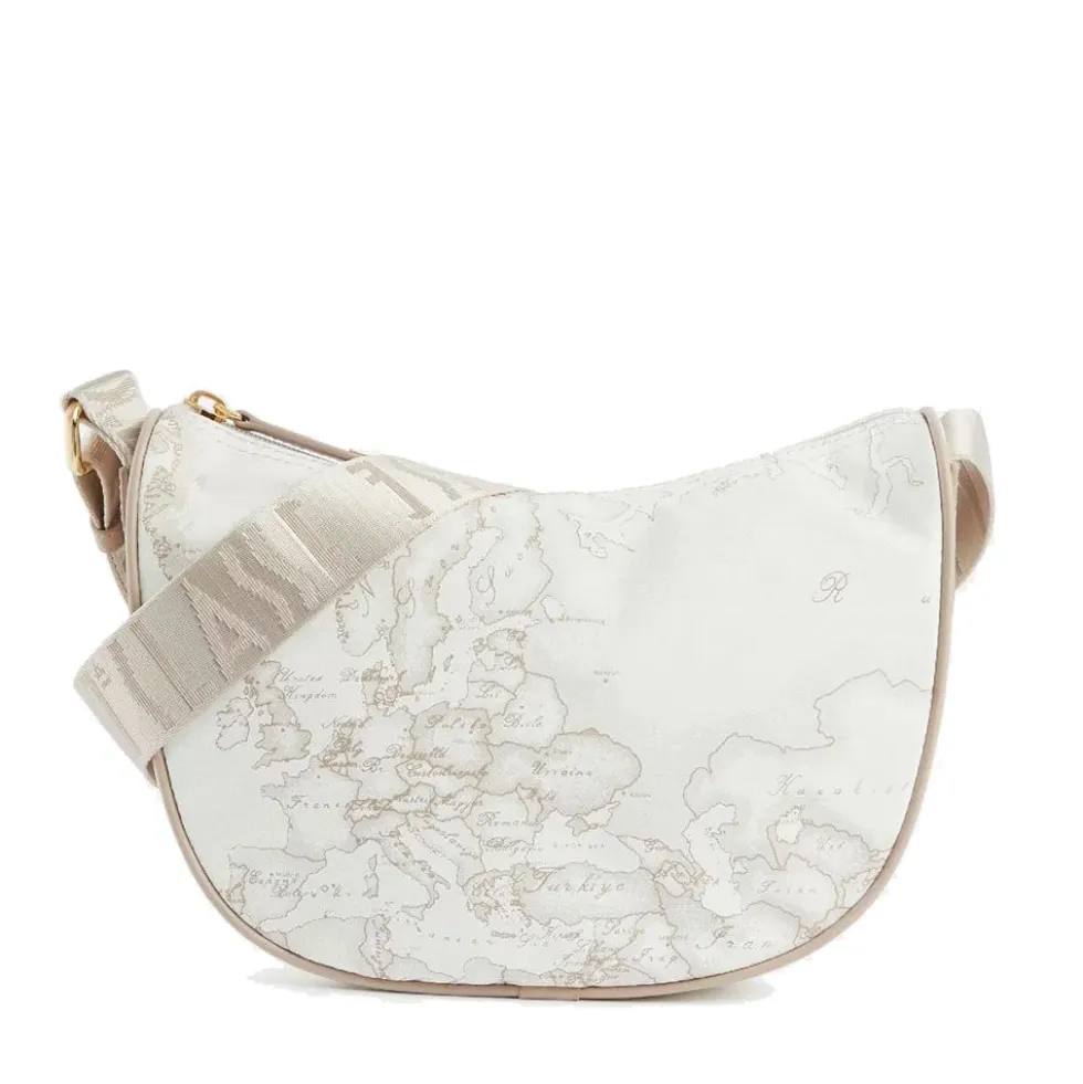Borsa Donna Mezzaluna Piccola 1A Classe Alviero Martini linea Geo Soft colore Geo White S006