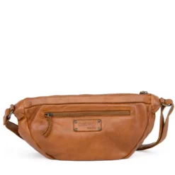 Borsa Donna Mezzaluna Small a Tracolla GIANNI CONTI linea Fiorella in Pelle color Cognac