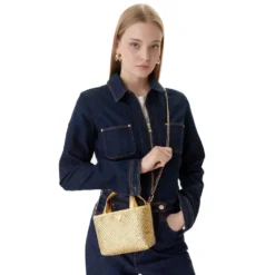 Borsa Donna Mini a Mano GUESS Linea Tasmin colore Gold