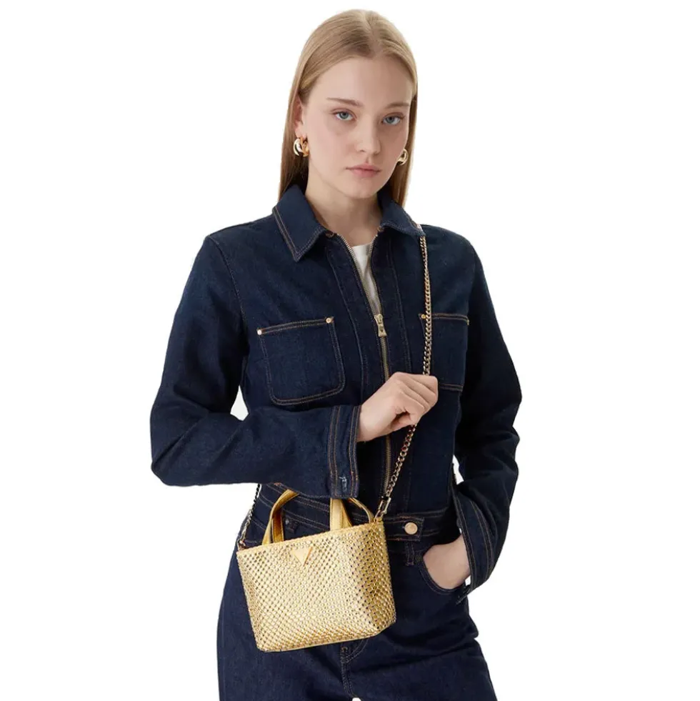Borsa Donna Mini a Mano GUESS Linea Tasmin colore Gold