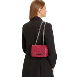 Borsa Donna Mini a Tracolla Chiusa con Patta e Clip ARMANI EXCHANGE Colore Red Dahlia Linea Susy