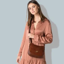 Borsa Donna Sacca a Tracolla Piccola The Bridge in Pelle Marrone linea Story