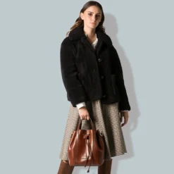 Borsa Donna Secchiello a Mano THE BRIDGE linea Vittoria in Pelle Marrone
