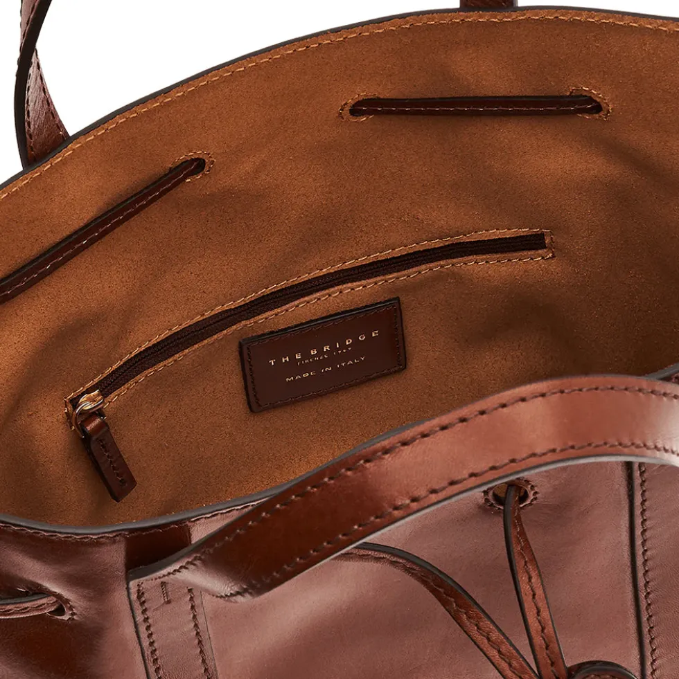 Borsa Donna Secchiello a Mano THE BRIDGE linea Vittoria in Pelle Marrone