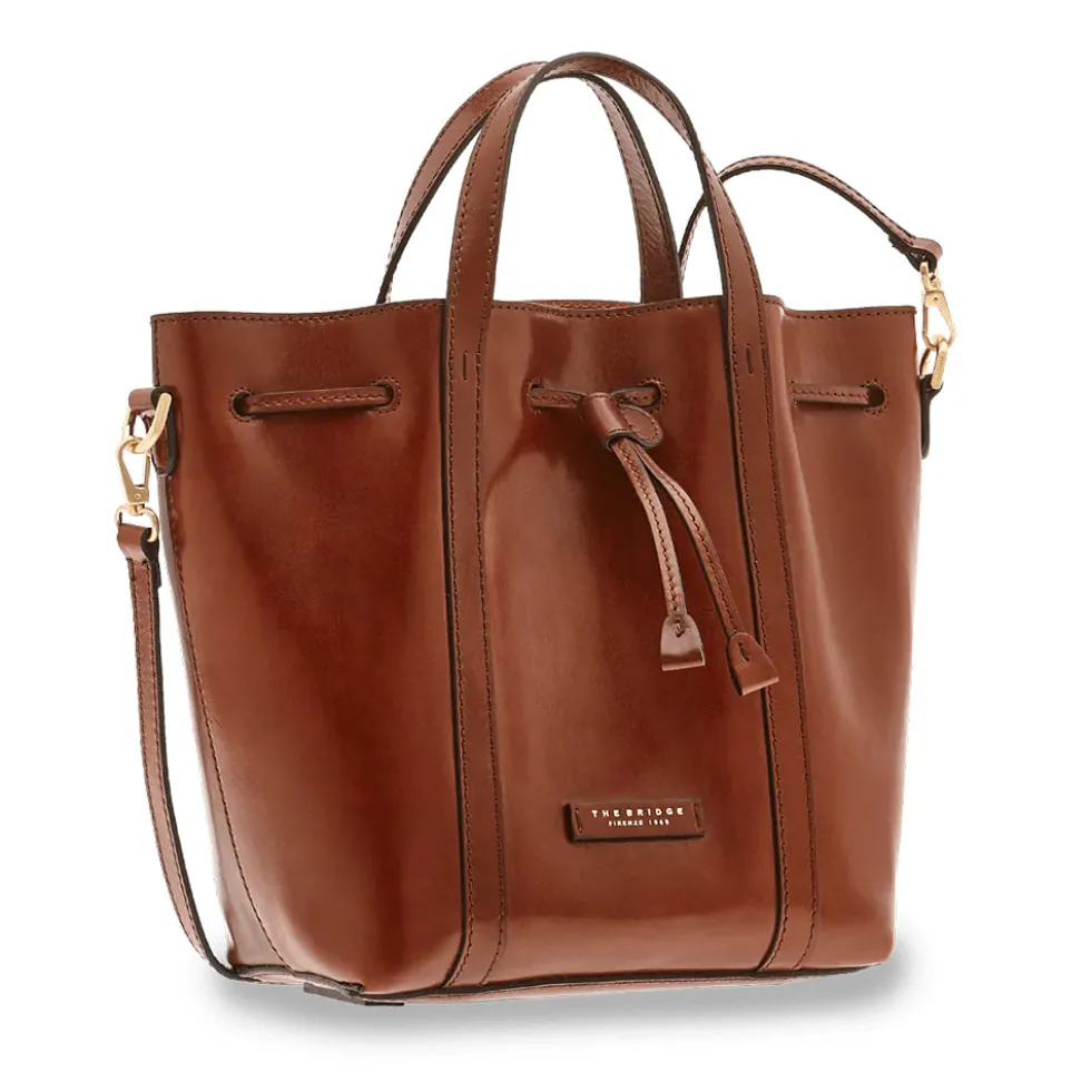 Borsa Donna Secchiello a Mano THE BRIDGE linea Vittoria in Pelle Marrone