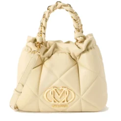 Borsa Donna Secchiello Small LOVE MOSCHINO linea Embossed Trapuntata color Burro