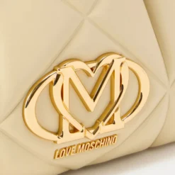 Borsa Donna Secchiello Small LOVE MOSCHINO linea Embossed Trapuntata color Burro